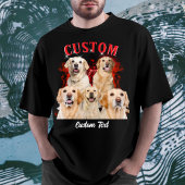 カスタム写真レトロヴィンテージ90sペット犬のパーソナライズ tシャツ