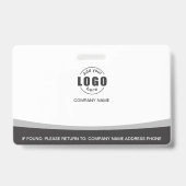 カスタム写真ロゴQRコード従業員企業グレーバッジ バッジ (裏面)