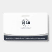 カスタム写真ロゴQRコード従業員企業グレー バッジ (裏面)