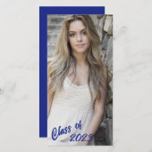 カスタム写真ロングとスキニークラス卒業 案内状 (正面/裏面)