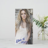 カスタム写真ロングとスキニークラス卒業 案内状 (スタンド正面)