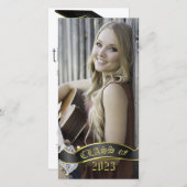 カスタム写真ロングとスキニー写真卒業 案内状 (正面/裏面)