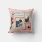 カスタム写真ヴァレンティ素朴ンズピンクローズ クッション (正面)
