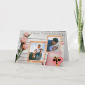 カスタム写真ヴァレンティ素朴ンズピンクローズ シーズンカード (正面)