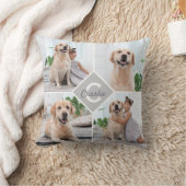 カスタム写真丁合モノグラム名犬 クッション (ブランケット)