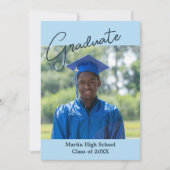 カスタム写真両面の卒業発表 案内状 (正面)