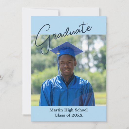 カスタム写真両面の卒業発表 案内状 (正面)