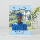 カスタム写真両面の卒業発表 案内状 (スタンド正面)