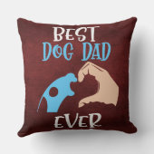 カスタム写真両面ピロー最高のドッグパパ クッション (裏面)