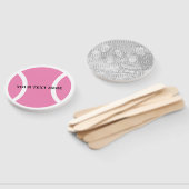 カスタム写真付きピンクのテニスボールハンドファン ハンドファン (組立なし)