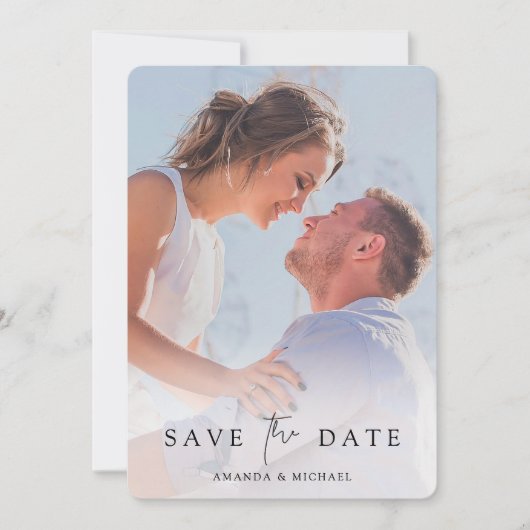 カスタム写真付き日結婚付きテンプレートの保存 セーブザデート (正面)