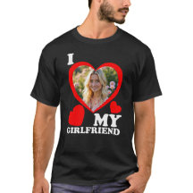 カスタム写真付き 彼女大好きTシャツ