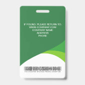 カスタム写真企業の従業員名タグ緑 バッジ (Back)