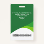 カスタム写真企業の従業員名タグ緑 バッジ (裏面)