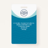 カスタム写真企業の社員QRコードブルー バッジ (裏面)