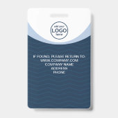 カスタム写真企業の社員QRコードブルー バッジ (裏面)