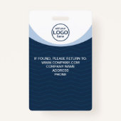 カスタム写真企業の社員QRコードブルー バッジ (裏面)