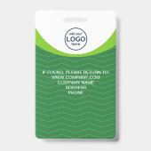 カスタム写真企業の社員QRコード緑 バッジ (裏面)