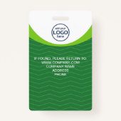 カスタム写真企業の社員QRコード緑 バッジ (裏面)