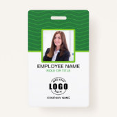 カスタム写真企業の社員QRコード緑 バッジ (正面)