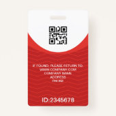 カスタム写真企業の社員QRコード赤 バッジ (裏面)