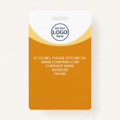 カスタム写真企業の社員QRコード黄色 バッジ (裏面)