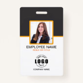 カスタム写真企業の社員QRコードGray Yello バッジ (正面)