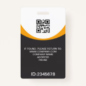 カスタム写真企業の社員QRコードGray Yello バッジ (裏面)