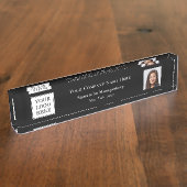 カスタム写真会社ロゴ会社名タイトル デスクネームプレート (側面)