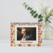 カスタム写真会計士ハッピーホリデー シーズンポストカード (スタンド正面)