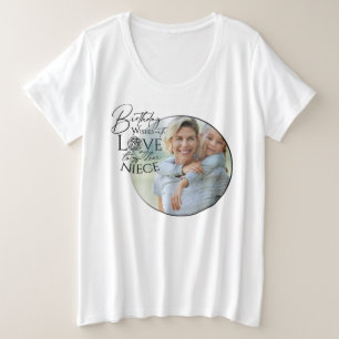 カスタム写真入りお誕生日おめでとう 姪へ プラスサイズTシャツ