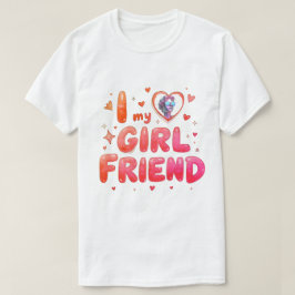 カスタム写真入り彼女大好きTシャツ Tシャツ