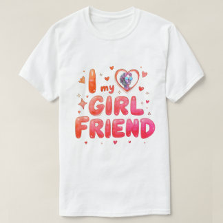 カスタム写真入り彼女大好きTシャツ Tシャツ