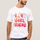 カスタム写真入り彼女大好きTシャツ Tシャツ (正面)