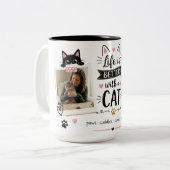 カスタム写真入り猫好きのためのマグカップ ツートーンマグカップ (正面左)