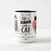 カスタム写真入り猫好きのためのマグカップ ツートーンマグカップ (中央)