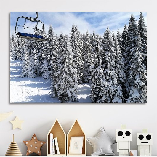 カスタム写真入り 雪山の晴天 ポスター