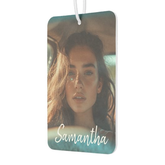 カスタム写真写真ギフト名パーソナライズされた前 カーエアーフレッシュナー (左)