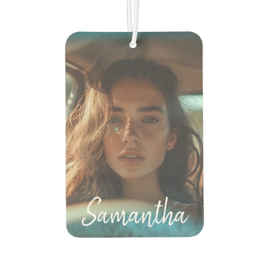 カスタム写真写真ギフト名パーソナライズされた前 カーエアーフレッシュナー (裏面)