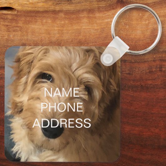 カスタム写真写真名連絡情報モノグラム  キーホルダー (裏面)