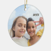 カスタム写真写真文字カスタマイズクリスマスオーナメント セラミックオーナメント (左)