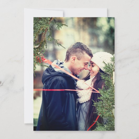 カスタム写真冬のクリスマスのリハーサルディナー 招待状 (裏面)