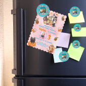 カスタム写真動物テーマ子供の誕生日パーティー マグネット