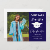 カスタム写真卒業おめでとう卒業 案内ポストカード (正面/裏面)