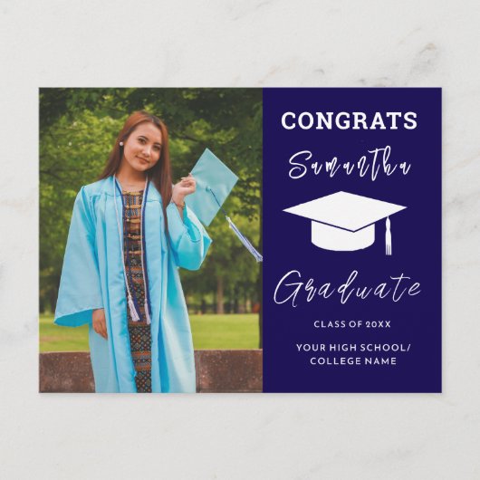 カスタム写真卒業おめでとう卒業 案内ポストカード (正面)