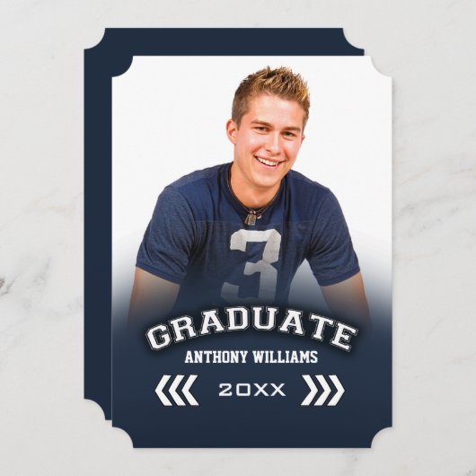 カスタム写真卒業パーティーの写真 招待状 (正面/裏面)