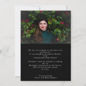 カスタム写真卒業ホワイトオモダンーバーレイ 案内状 (裏面)