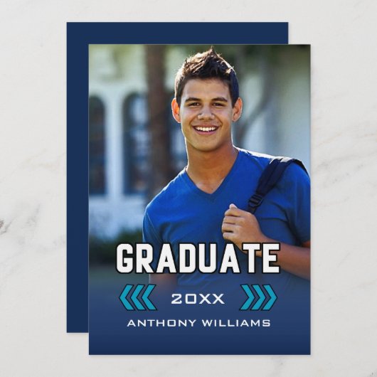 カスタム写真卒業会 招待状 (正面/裏面)