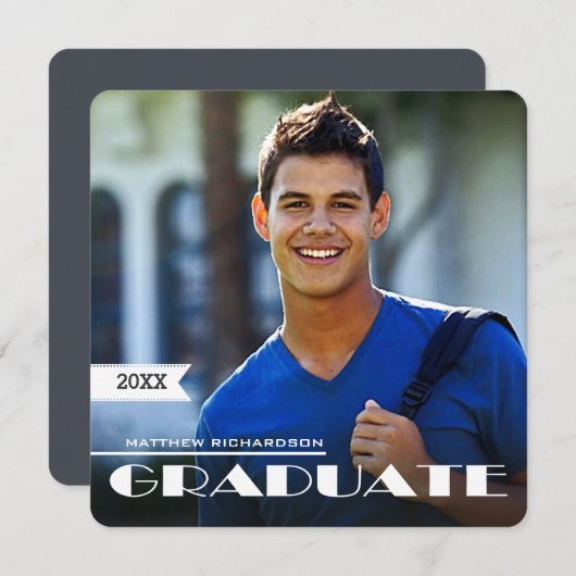 カスタム写真卒業会 招待状 (正面/裏面)