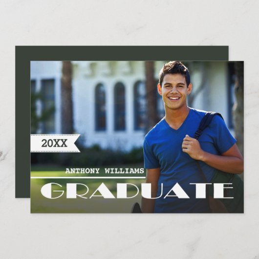 カスタム写真卒業会 招待状 (正面/裏面)